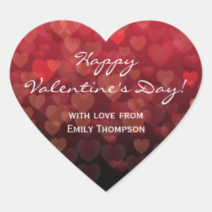 Regnen des Herz-Valentinstags Herz-Aufkleber