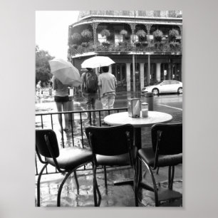 Regnen Sie in französischem Viertel New Orleans Poster