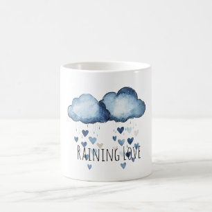 Regnende Liebe Blaue Wolken Herzen Kaffeetasse