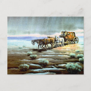 REGNERISCHE POSTKUTSCHE von SHARON SHARPE Postkarte