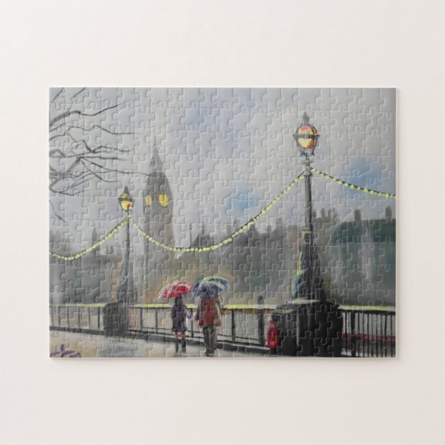 Regnerischer Tag in London-Paaren mit einem (Horizontal)