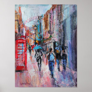 Regnerischer TagCarnaby Straße Poster