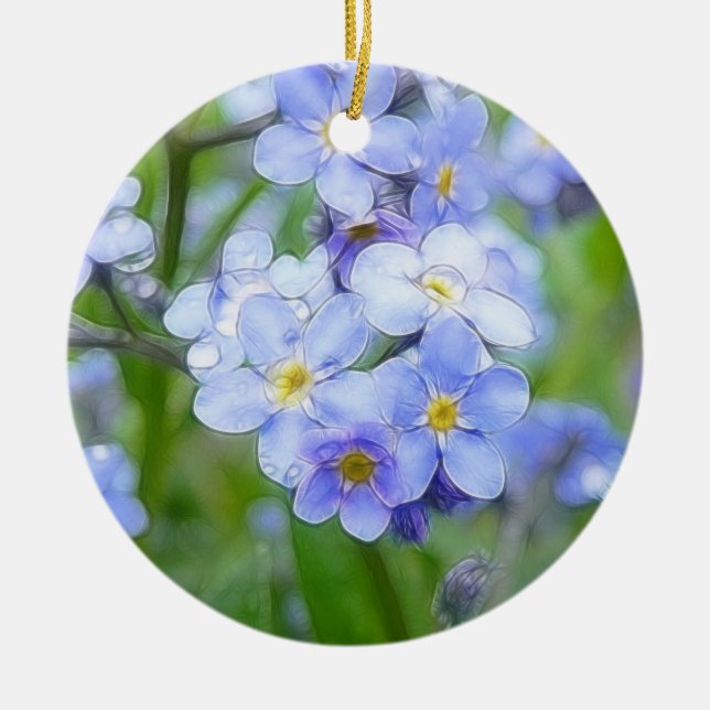 Regnerischer Tagesvergissmeinnichte Keramik Ornament (Vorne)