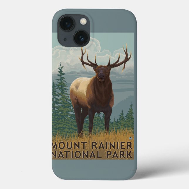 Regnerischerer Nationalpark, WashingtonElk Szene Case-Mate iPhone Hülle (Rückseite)