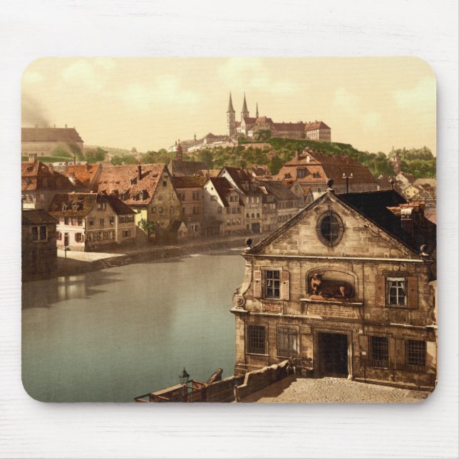Regnitz und Michaelsberg Bamberg Bayern Mousepad (Vorne)