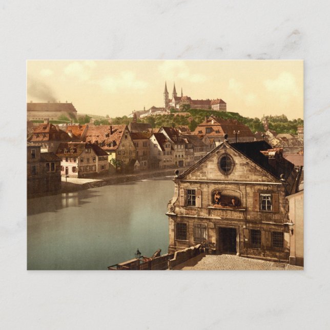 Regnitz und Michaelsberg Bamberg Bayern Postkarte (Vorderseite)