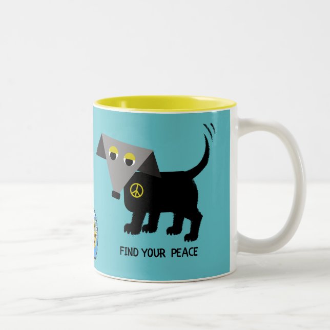 Rego Bertos zweifarbige Tasse "Finde deinen Friede (Rechts)