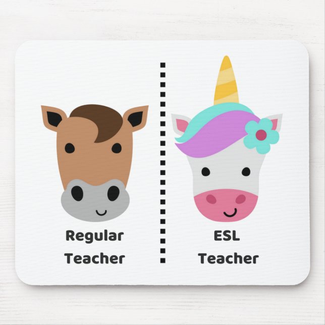 Regular GEGEN ESL-Lehrer Mousepad (Vorne)