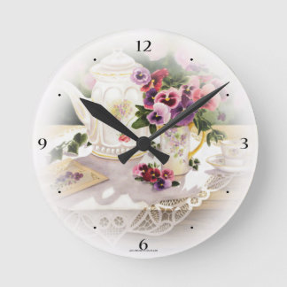 Regular Wall clock with Painting of Victorian Tea Runde Wanduhr