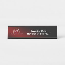 Regulated Insurance Broker, Confident Ring Logo Schreibtischnamensplakette