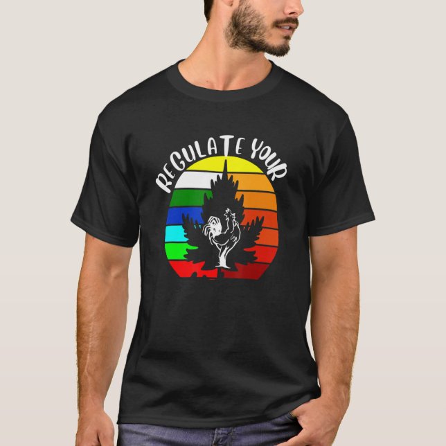 Regulieren Sie Ihr Rooster Retro Vintag T-Shirt (Vorderseite)