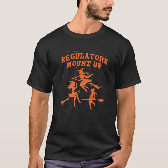 Regulierer setzen Halloween-Hexe hoch T-Shirt (Vorderseite)