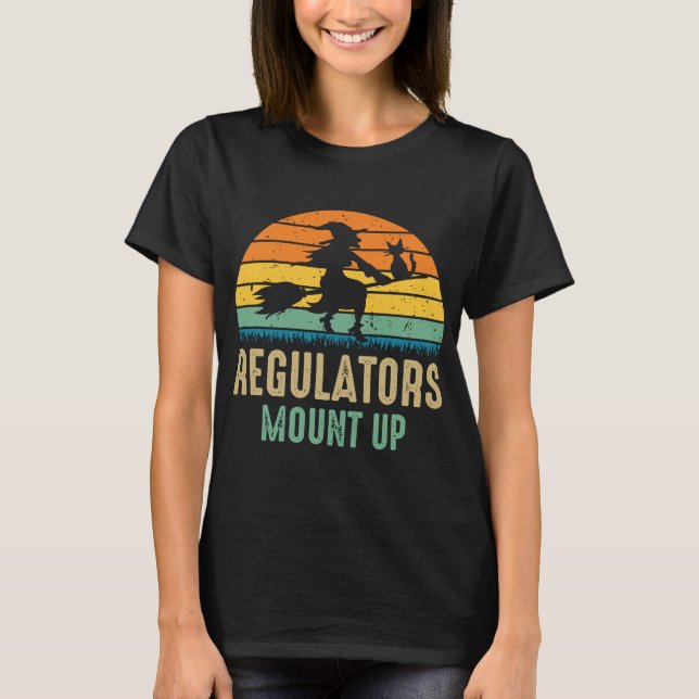 Regulierer ziehen Halloween-Hexe hoch T-Shirt (Vorderseite)