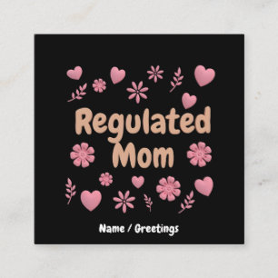 Regulierte Mama 3D Rosa Florales Herz Ästhetik Quadratische Visitenkarte
