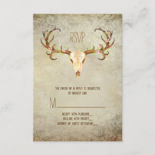 Reh Antler Southwestern Wedding RSVP Karte