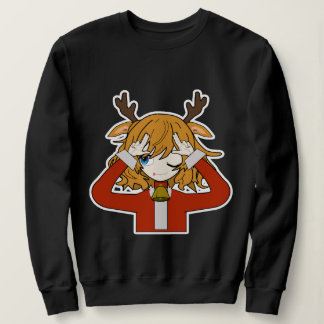 Reh Mädchen mit Santa Kleidung Sweatshirt