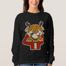 Reh Mädchen mit Santa Kleidung