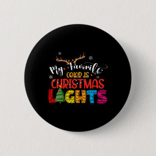 Reh, meine Lieblingsfarbe ist Weihnachtsbeleuchtun Button