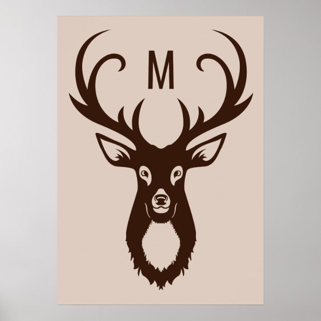 Reh mit Eurem Monogram-Kundenposter Poster (Vorne)