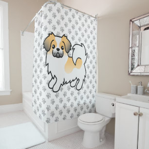 Reh-Sable-Parti-Farben Tibetan Spaniel Süßer Hund Duschvorhang