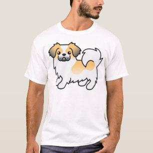 Reh-Sable-Parti-Farben Tibetan Spaniel Süßer Hund T-Shirt