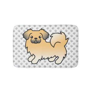 Reh-Sable Tibet-Spaniel Süßer Cartoon-Hund & Pfote Badematte