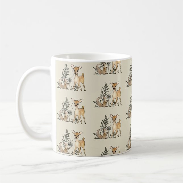 Reh und Eichhörnchen  Kaffeetasse (Links)