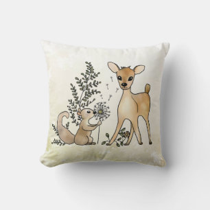 Reh und Eichhörnchen Kissen