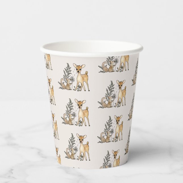 Reh und Eichhörnchen  Pappbecher (Rückseite)