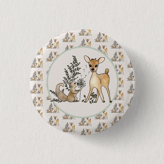 Reh und Eichhörnnchen Button (Vorderseite)
