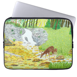 Reh und Hirschkalb Laptopschutzhülle