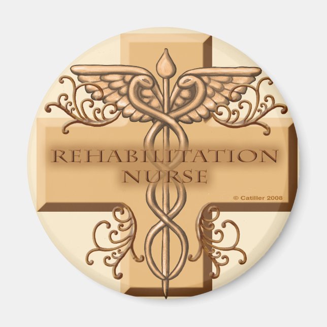 Rehab Nurse Caduceus Magnet (Vorne)