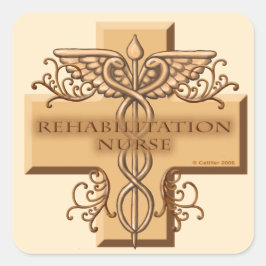 Rehab Nurse Caduceus Quadratischer Aufkleber