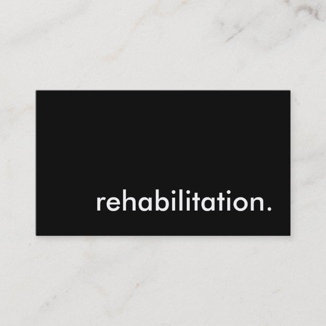 Rehabilitation. Visitenkarte (Vorderseite)