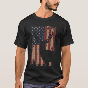 Rehbock-Tarnung USA-Flagge Rehjäger T-Shirt