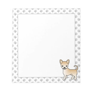 Rehbrauner Chihuahua mit glattem Fell Cartoon-Hund Notizblock