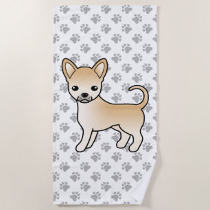 Rehbrauner Chihuahua mit glattem Fell Cartoon-Hund Strandtuch