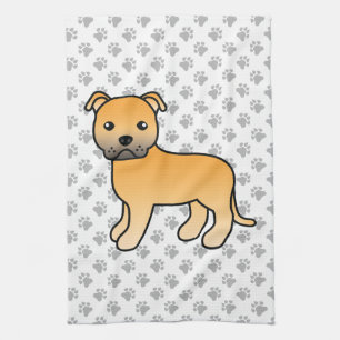 Rehbrauner English Staffordshire Bull Terrier Hund Geschirrtuch