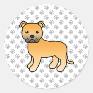 Rehbrauner English Staffordshire Bull Terrier Hund Runder Aufkleber