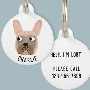 Rehbrauner Französische Bulldogge Haustiermarke