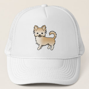 Rehbrauner Langhaar Chihuahua Süßer Cartoon-Hund Truckerkappe