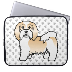 Rehbrauner und weißer Havanese süßer Cartoon-Hund Laptopschutzhülle