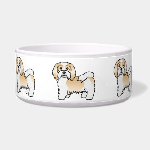 Rehbrauner und weißer Havanese süßer Cartoon-Hund Napf