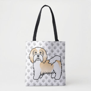 Rehbrauner und weißer Havanese Süßer Cartoon-Hund Tasche