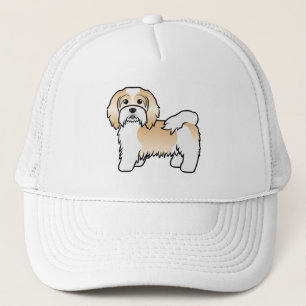 Rehbrauner und weißer Havanese süßer Cartoon-Hund Truckerkappe