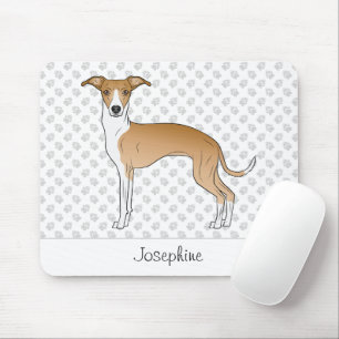 Rehbrauner und weißer Italienischer Windhund mit i Mousepad