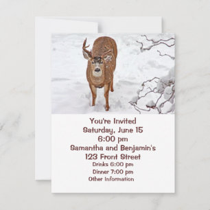 Rehbuck im Winterschnee Einladung