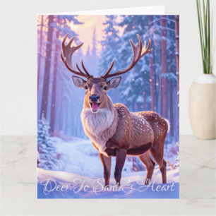 Rehe an das Herz des Weihnachtsmannes - Rentier Karte