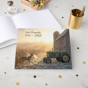 Rehe im Morgennebel mit Landwirtschlepper Gästebuch