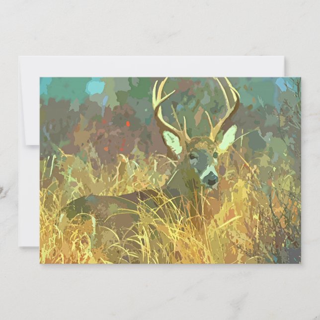Rehe mit großen Antlers Art Retirement Einladung (Vorderseite)
